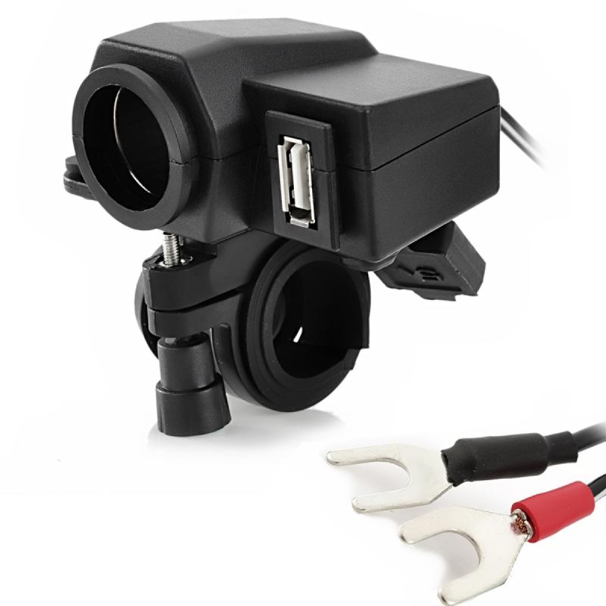 Waterproof USB Charging Dock Station Set for Cellphone / GPS / Motorcycle / Other Devices(Black)