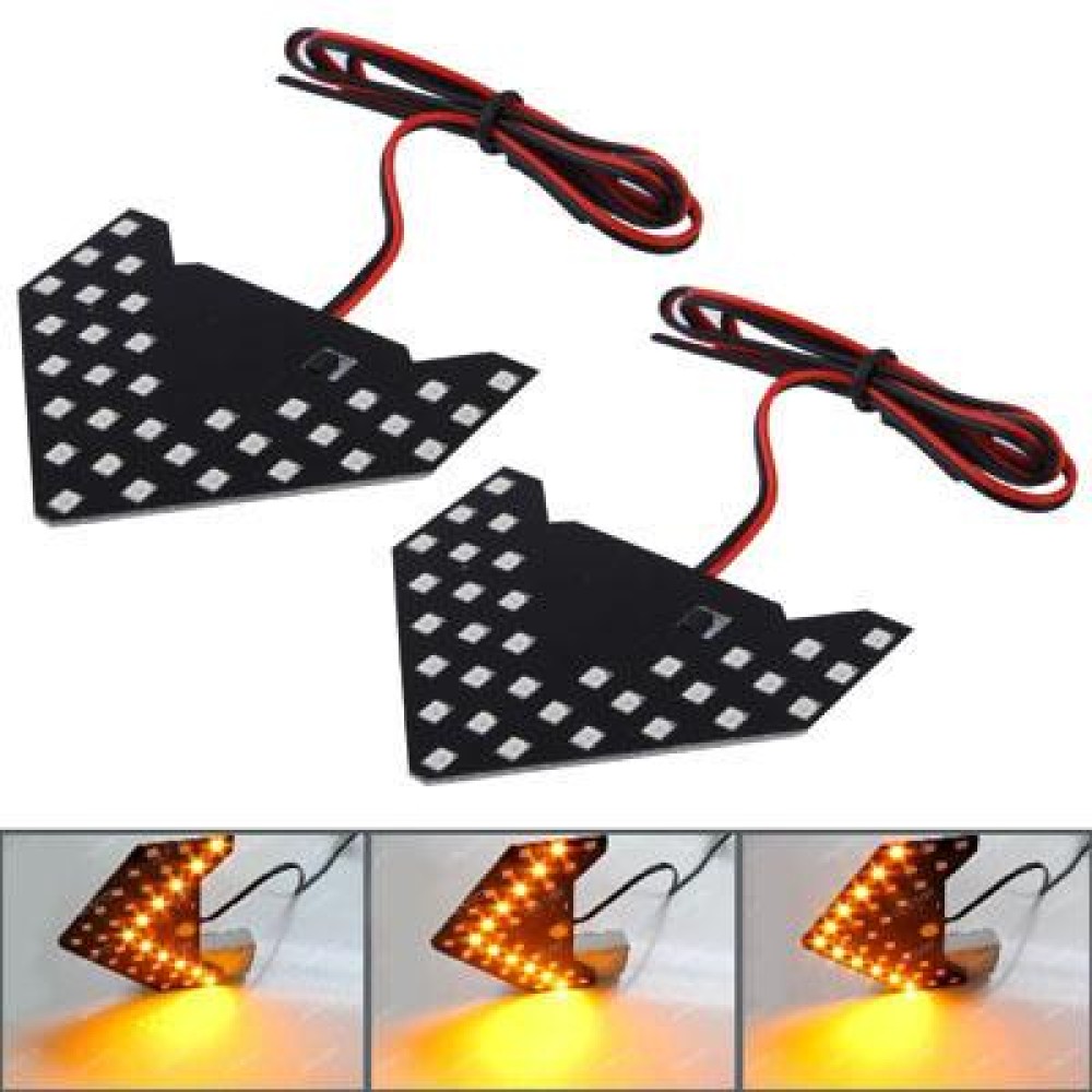Universal Amber Sequential Yellow 33 LED 3528 SMD Arrows Light for Car Side Mirror Turn Signal (Pairs)