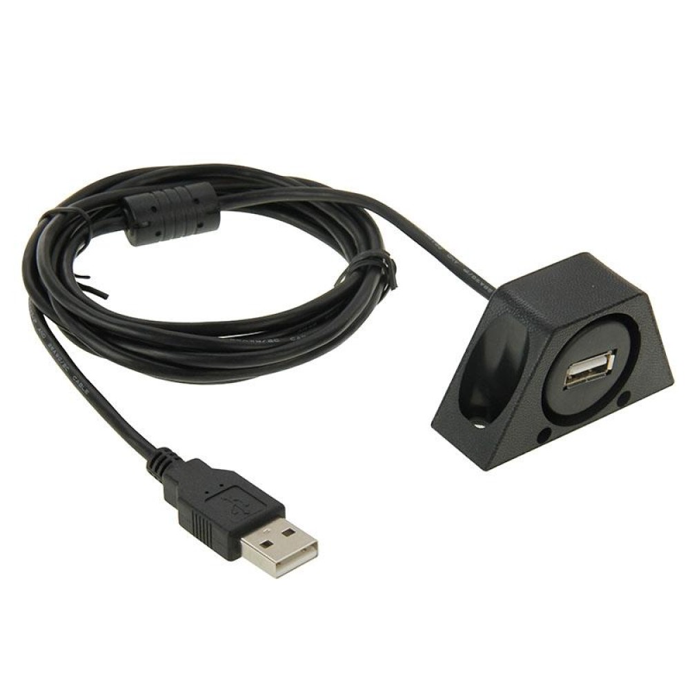 USB 2.0 Male to Female Extension Cable with Car Flush Mount, Length: 2m