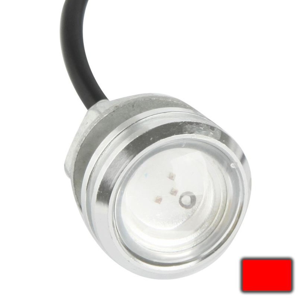 3W Waterproof Eagle Eye Light Red LED Light for Vehicles, Cable Length: 60cm(Silver)