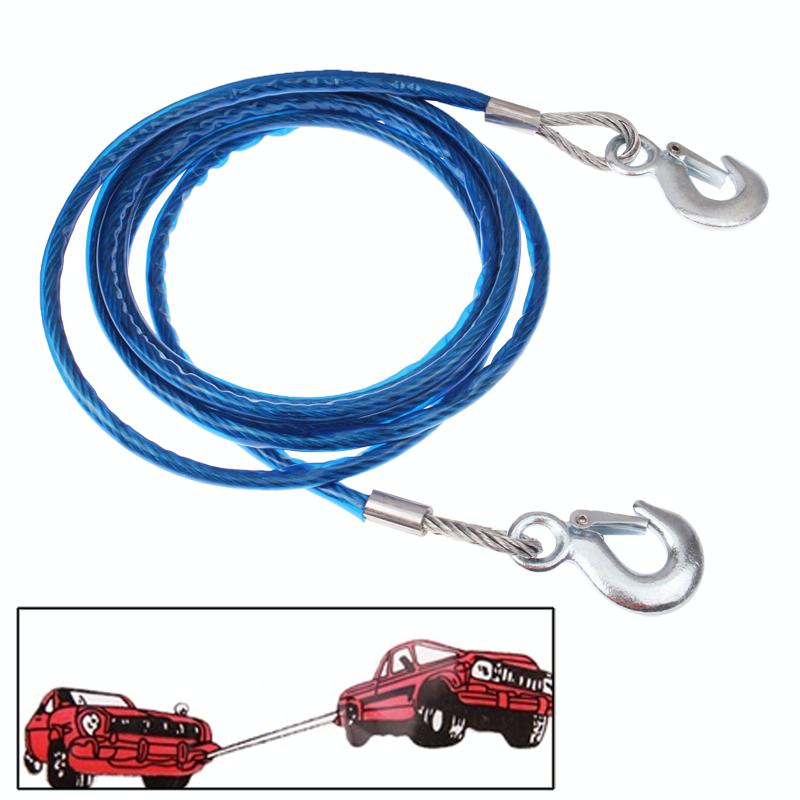 5 Tons Steel Vehicle Towing Cable Rope, Length: 4m(Blue)