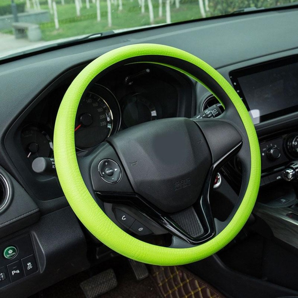 Glowing Lighting Silicone Rubber Car Steering Wheel Cover, Outside Diameter: 36cm(Green)