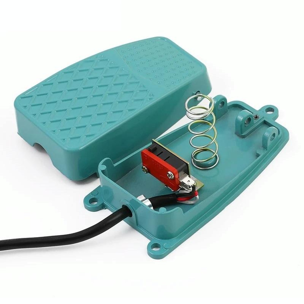 TFS-2 AC 250V 10A Anti-slip Metal Case Foot Control Pedal Switch, Cable Length: 90cm