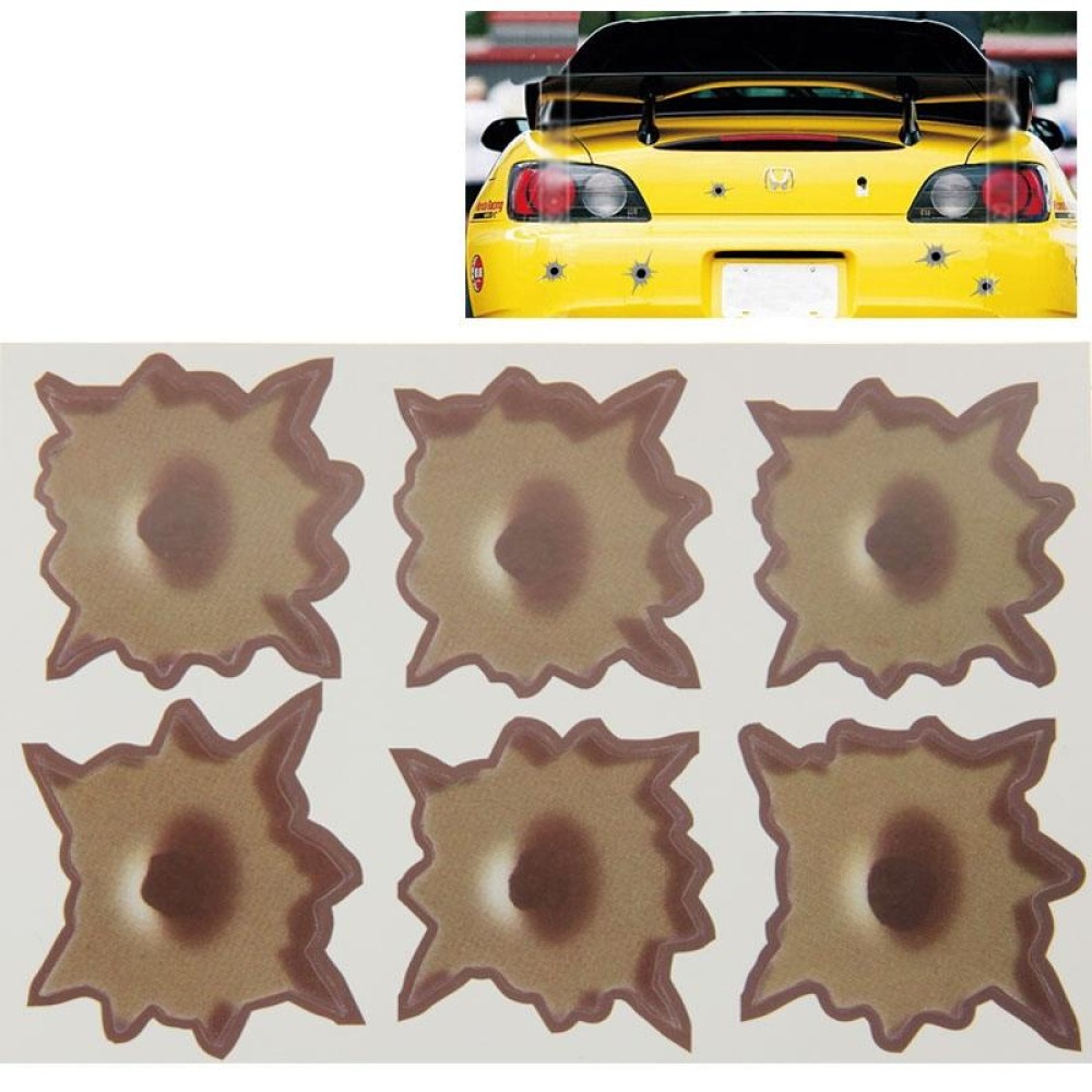 6 in 1 Anti-scratch Bullet Hole Decoration Car Sticker, Size: 4cm x 4cm
