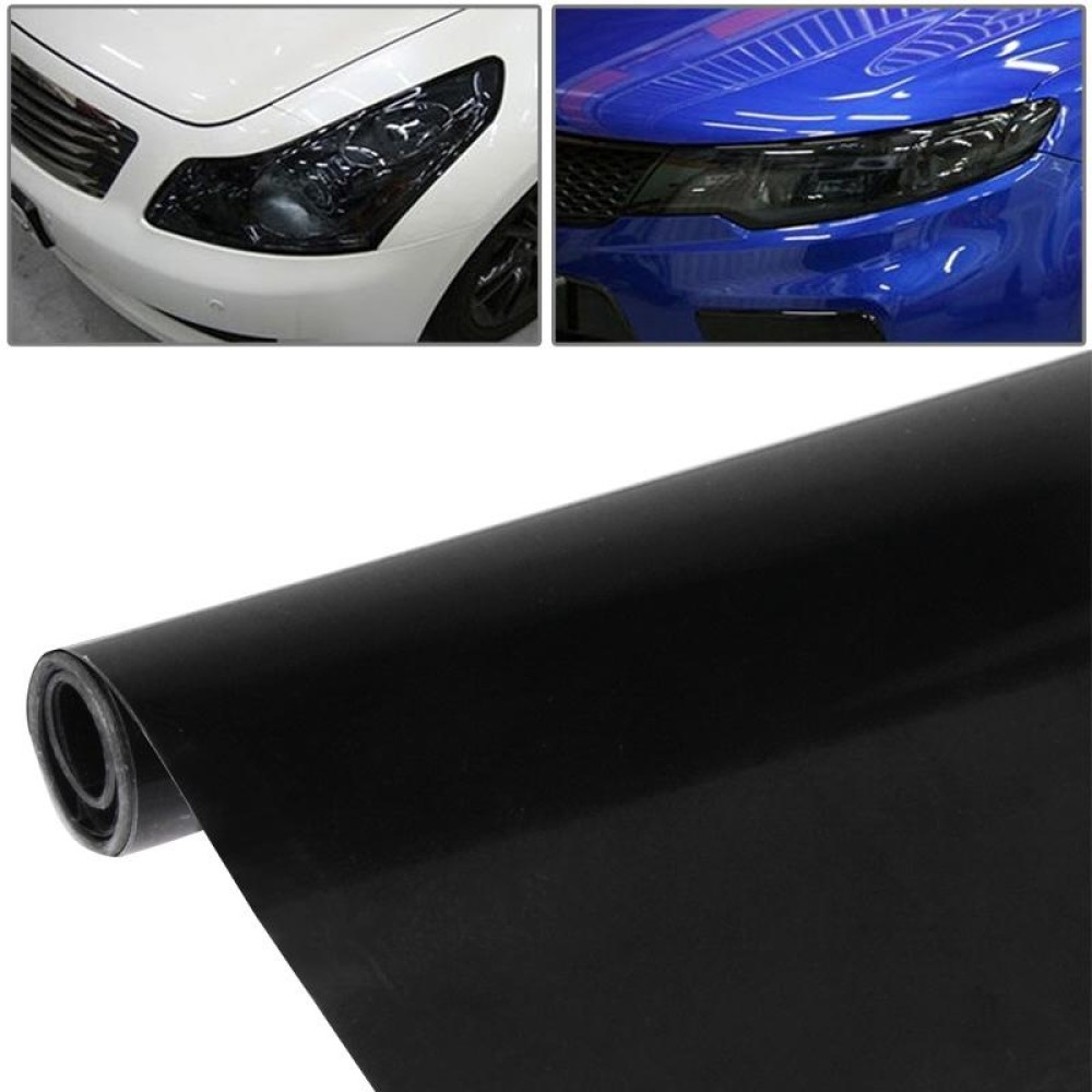 Protective Decoration Bright Surface Car Light Membrane /Lamp Sticker, Size: 195cm x 30cm (Matte Black)