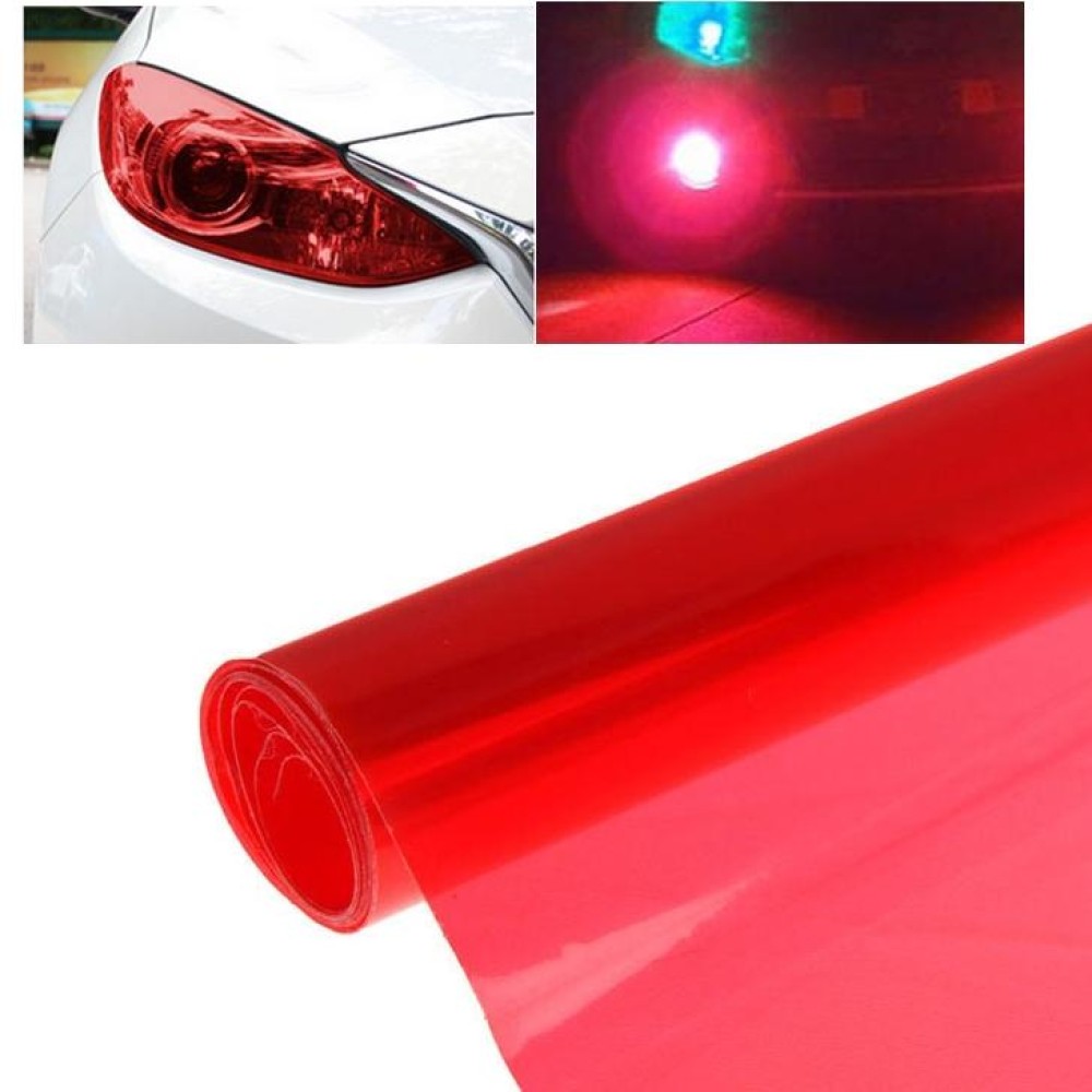 Protective Decoration Bright Surface Car Light Membrane /Lamp Sticker, Size: 195cm x 30cm(Red)