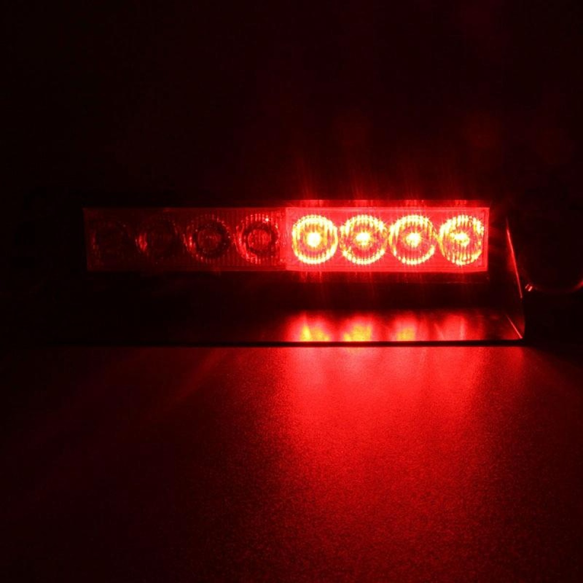 8W 800LM 8-LED Red Light 3-Modes Adjustable Angle Car Strobe Flash Dash Emergency Light Warning Lamp with Suckers, DC 12V