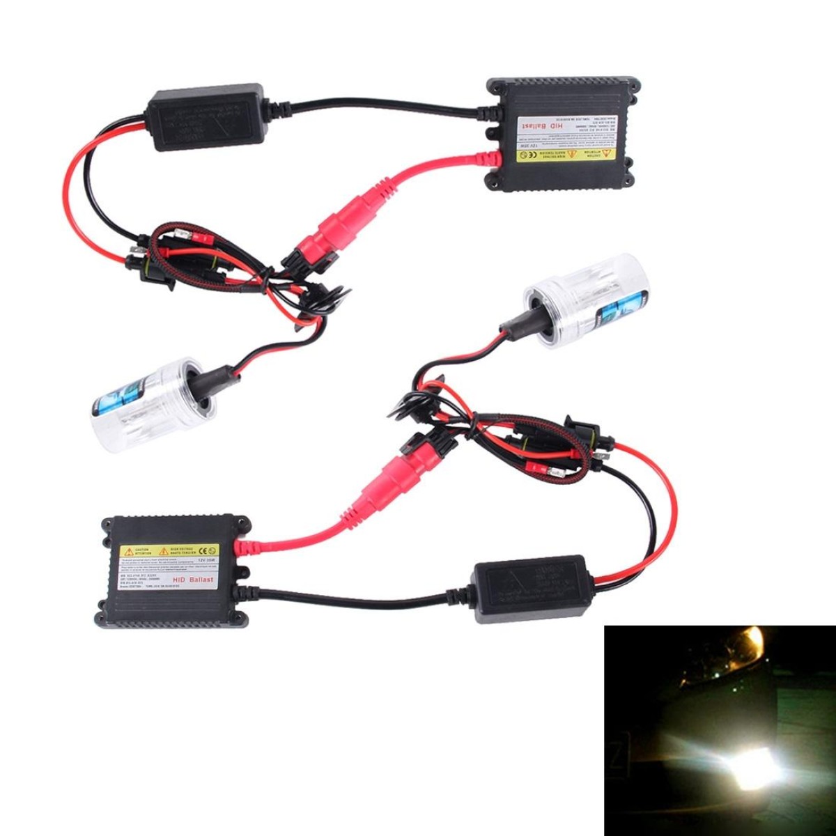 DC12V 35W 2x H7 Slim HID Xenon Light, High Intensity Discharge Lamp, Color Temperature: 8000K