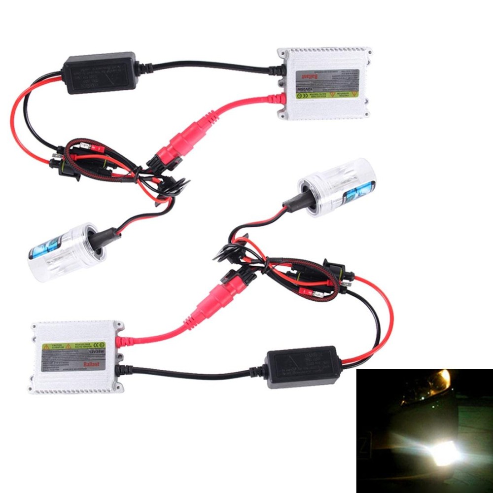 DC12V 35W 2x H3 Slim HID Xenon Light, High Intensity Discharge Lamp, Color Temperature: 6000K