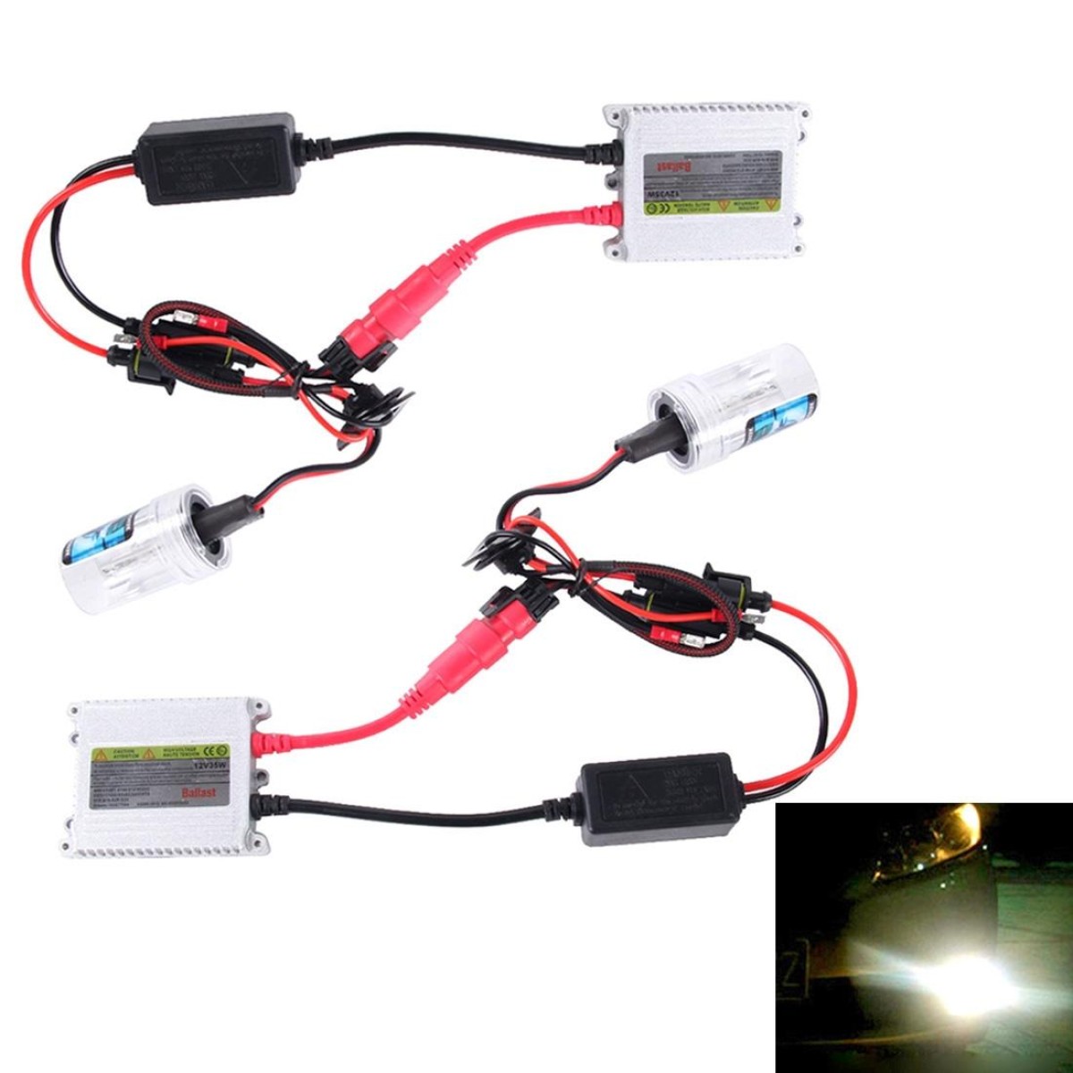 DC12V 35W 2x H11 Slim HID Xenon Light, High Intensity Discharge Lamp, Color Temperature: 8000K