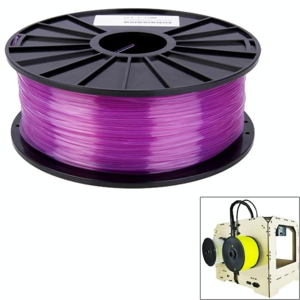 PLA 3.0 mm Transparent 3D Printer Filaments, about 115m(Purple)