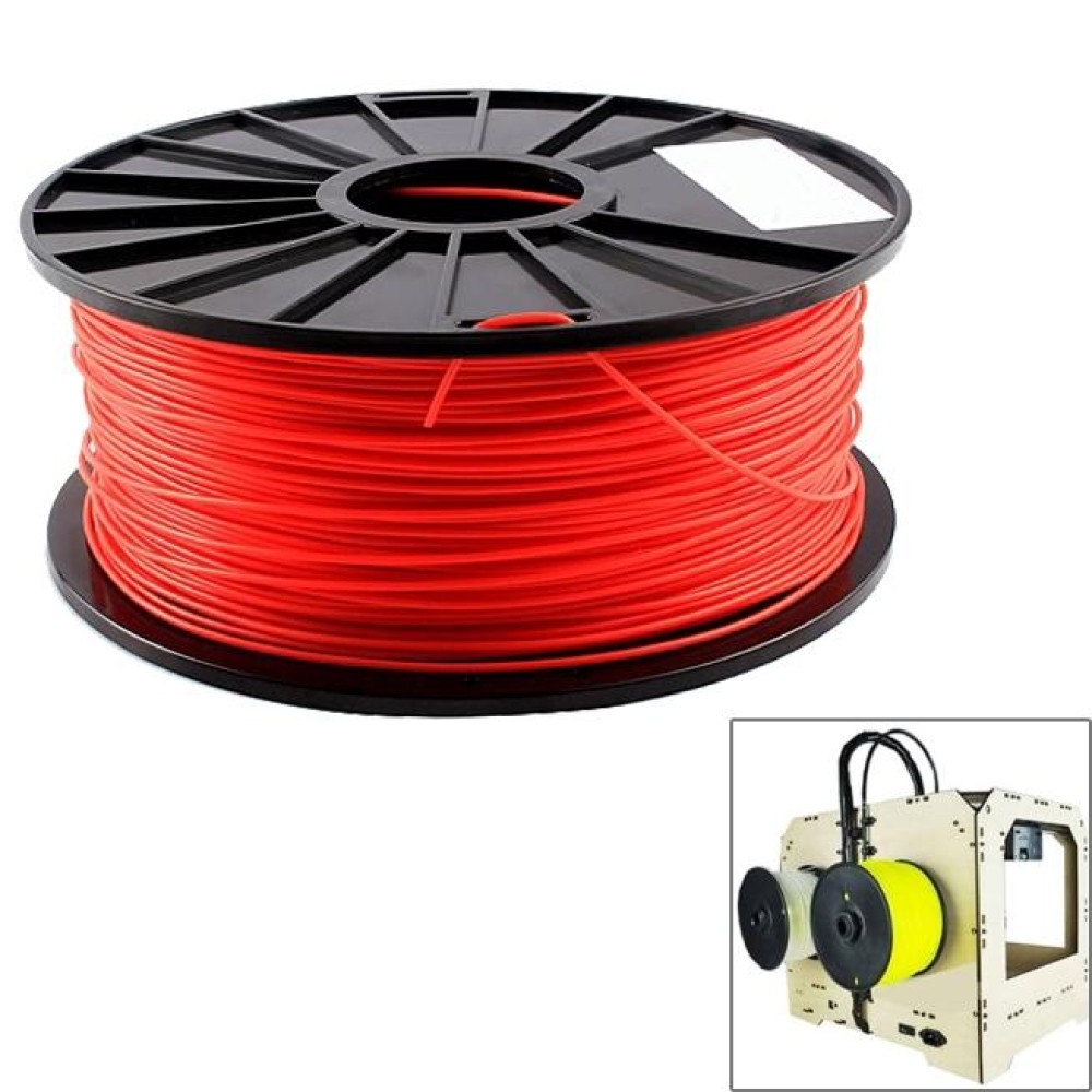 ABS 1.75 mm Fluorescent 3D Printer Filaments, about 395m(Red)
