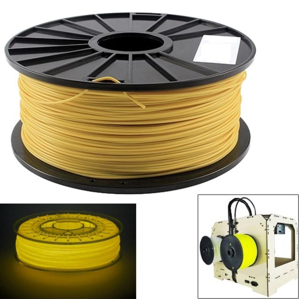 PLA 1.75 mm Luminous 3D Printer Filaments, about 345m(Yellow)