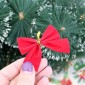 12 PCS Christmas Decoration Ornaments Bowknot Back Golden Twist Tie, Height: 6cm (12pcs in one packaging, the price is for 12pcs)(Red)