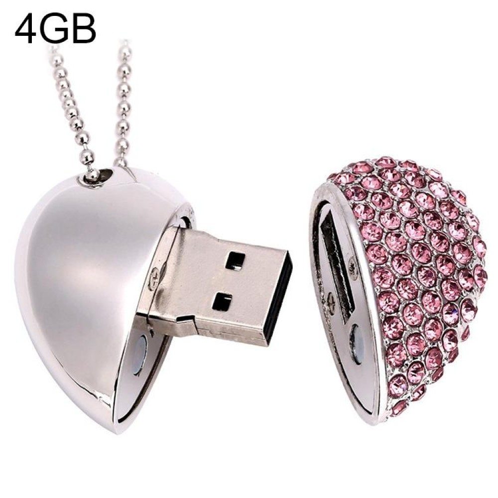 Heart Shaped Diamond Jewelry USB Flash Disk, Special for Valentines Day Gifts (4GB)