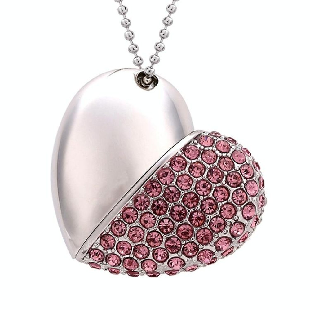 Heart Shaped Diamond Jewelry USB Flash Disk, Special for Valentines Day Gifts (16GB)(Pink)