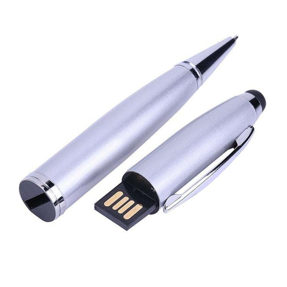 2 in 1 Pen Style USB Flash Disk, Silver (8GB)