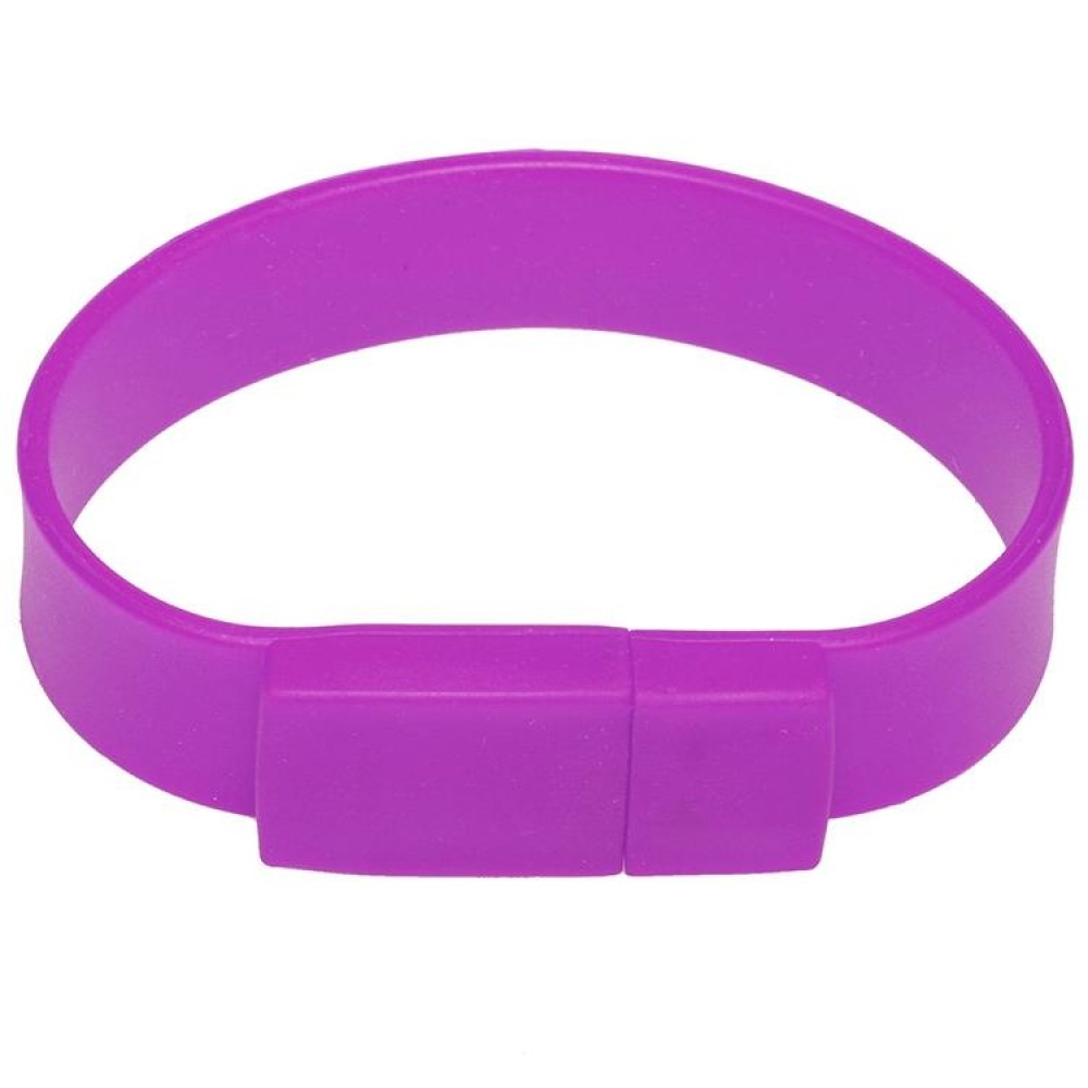16GB Silicon Bracelets USB 2.0 Flash Disk(Purple)