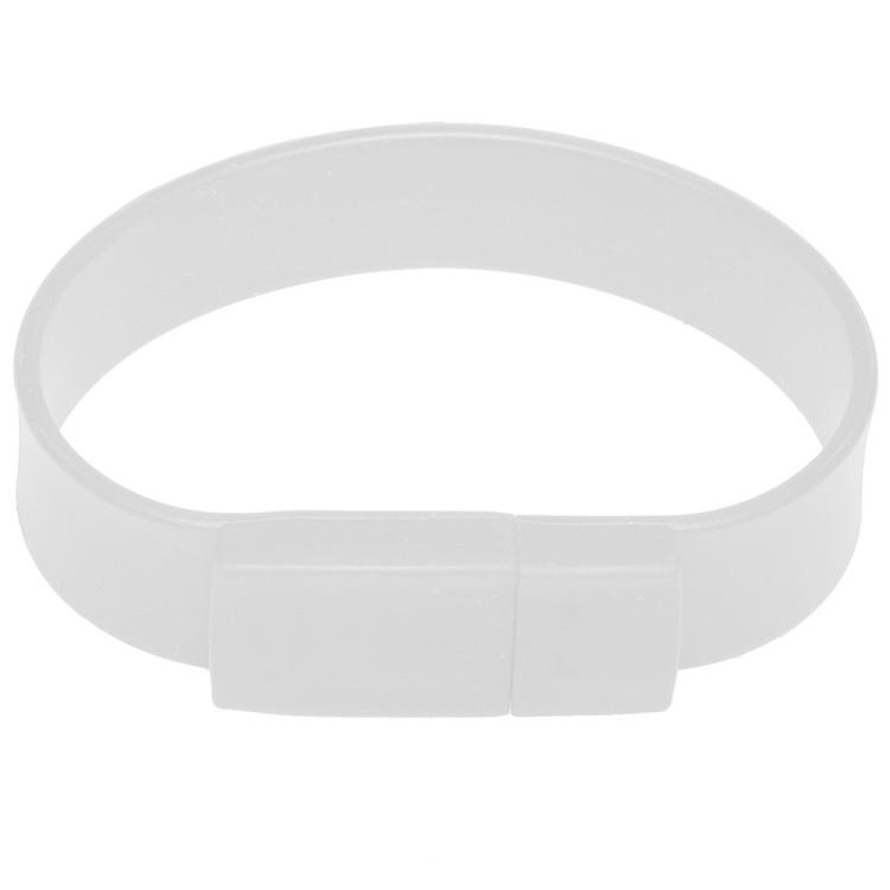 8GB Silicon Bracelets USB 2.0 Flash Disk(White)