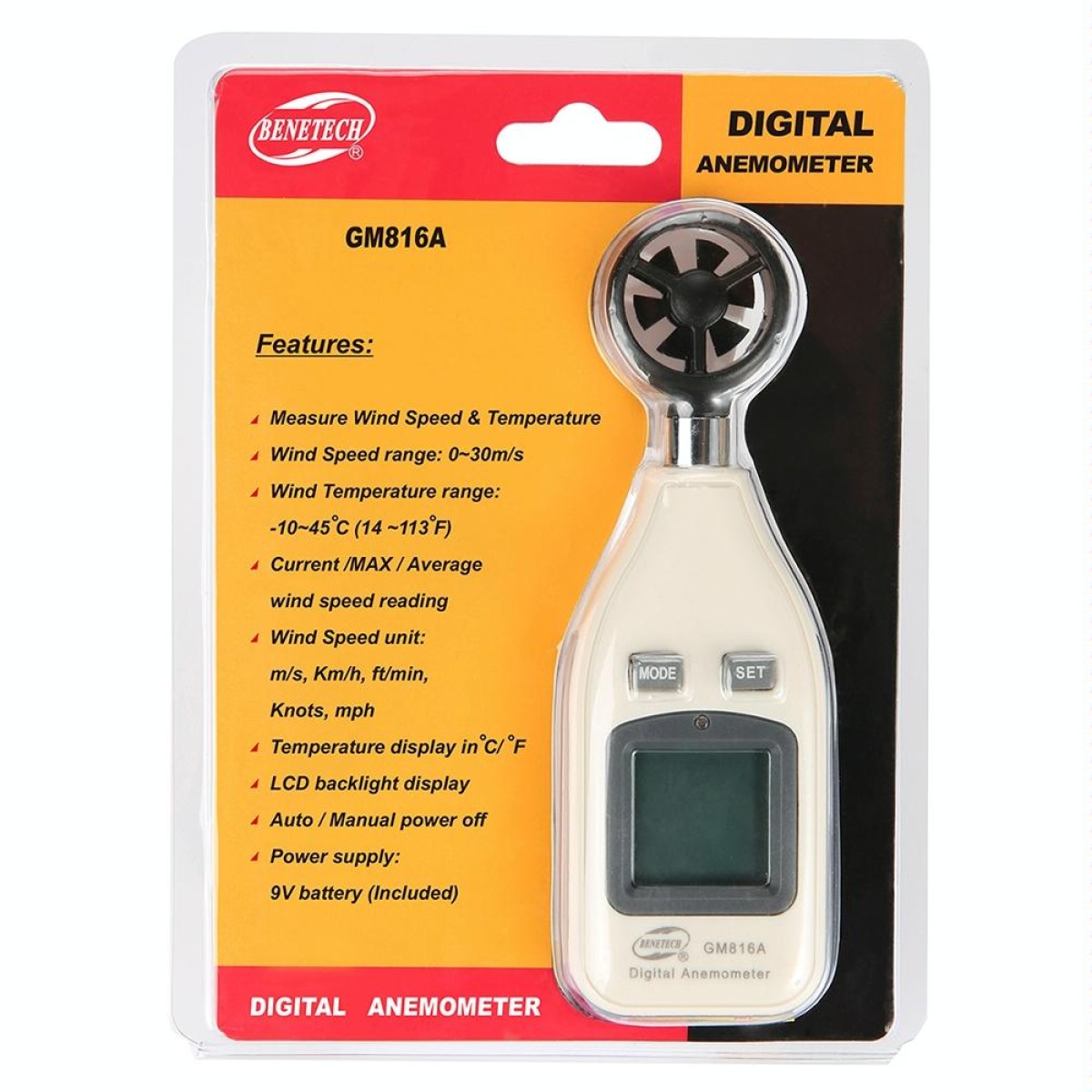 BENETECH Digital Electronic Anemometer (GM816A)(White)