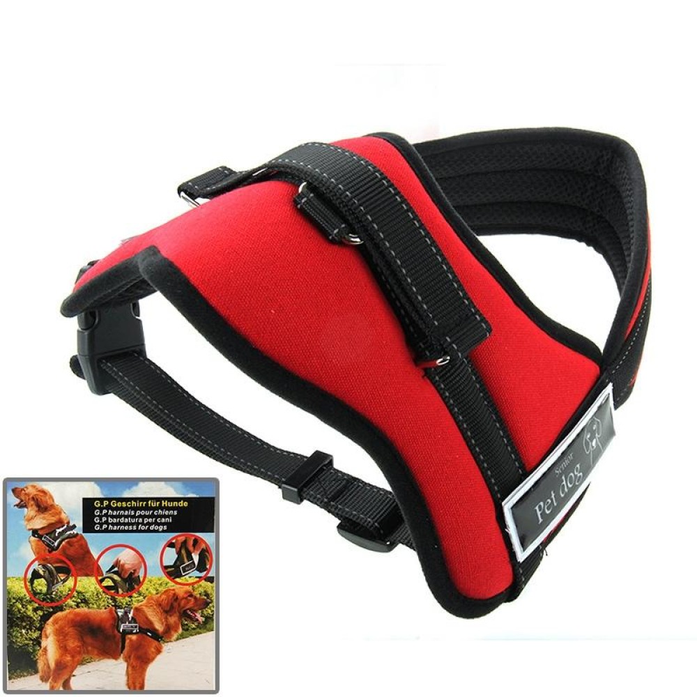 Soft Thicken Pet Chest Suspenders Dog Traction Rope, Size: M (50-65cm)(Red)