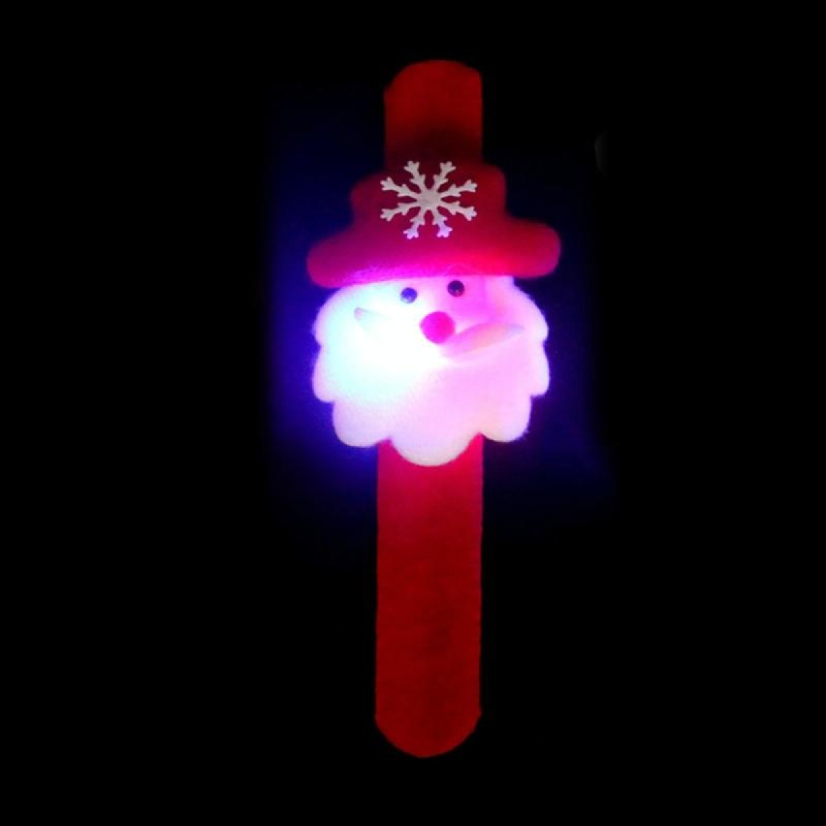 Santa Style Flash Light Merry Christmas Slap Pat Circle Wristband(Flannel Light Santa Claus)