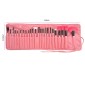 24 PCS Goat Hair Pink Handle Makeup Brush Set with Pink Pouch