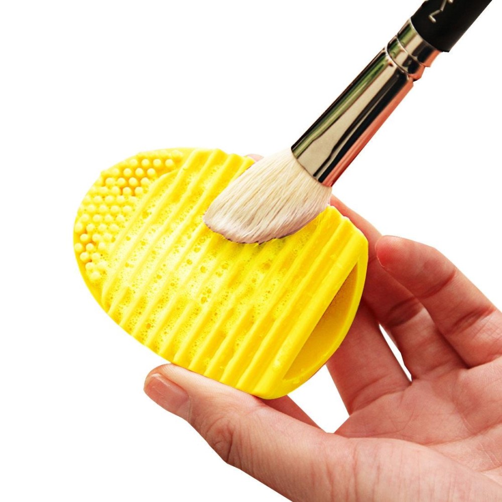 Silicone Cleaning Cosmetic Make Up Washing Brush Cleaner Scrubber Tool(Yellow)