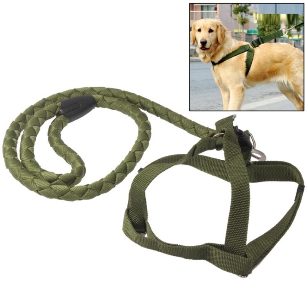 Durable Harness Lead Leash Traction Rope Dog Safety Rope Chain for Dog Pet, Length: 1.0m(Army Green)