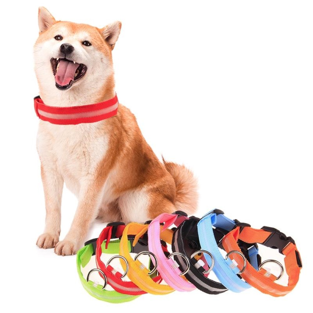 Adjustable 3-Mode LED Flashing Dog Collar, Size: XL (Random Color Delivery)