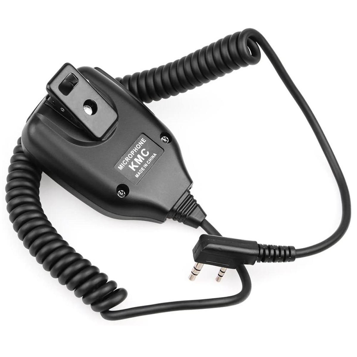 Clip-on Speaker Microphone for Walkie Talkies, 3.5mm + 2.5mm Earphone + Mic Plug(Black)