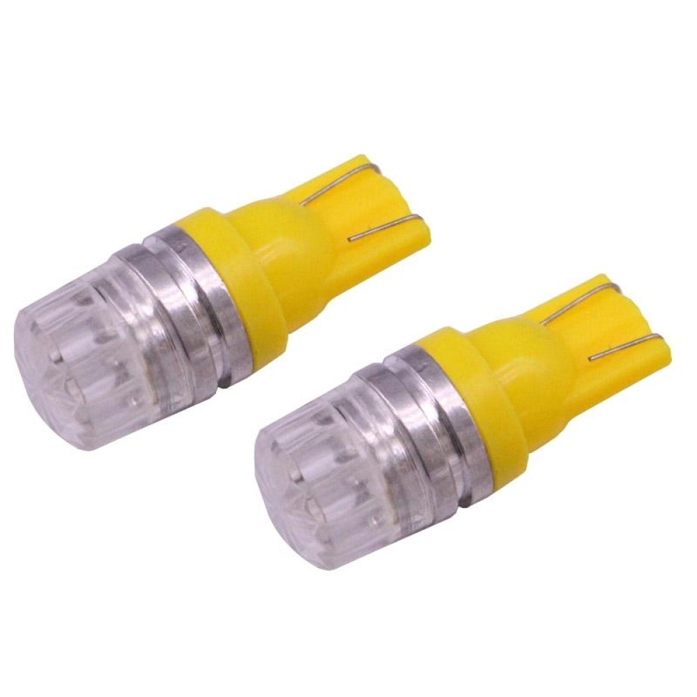 2 PCS T10 1.5W 60LM 1 LED Yellow COB LED Brake Light for Vehicles, DC12V(Yellow)
