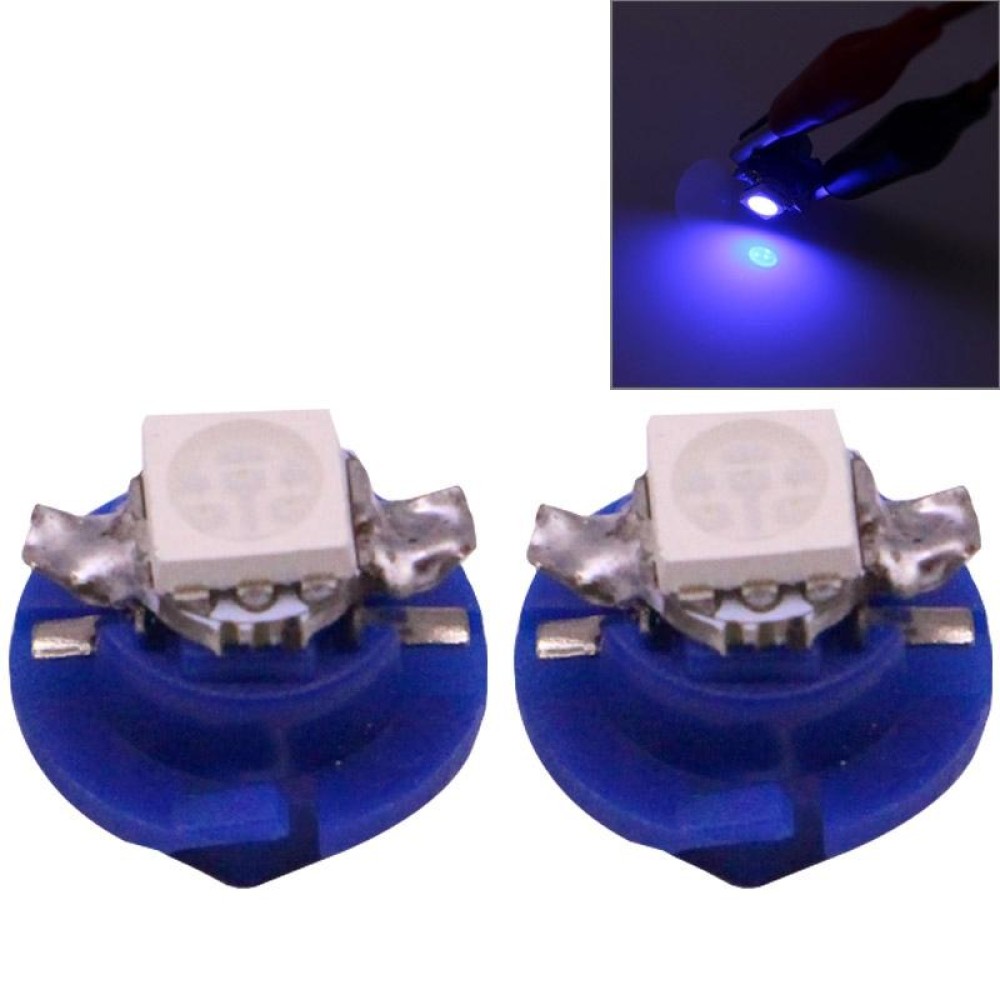 2 PCS B8.4 Blue Light 0.2W 12LM 1 LED SMD 5050 LED Instrument Light Bulb Dashboard Light for Vehicles, DC 12V(Blue)