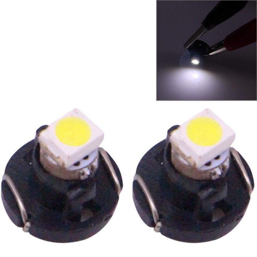 2 PCS T3 White Light 0.1W 5LM 1 LED SMD 3528 LED Instrument Light Bulb Dashboard Light for Vehicles, DC 12V(Black)