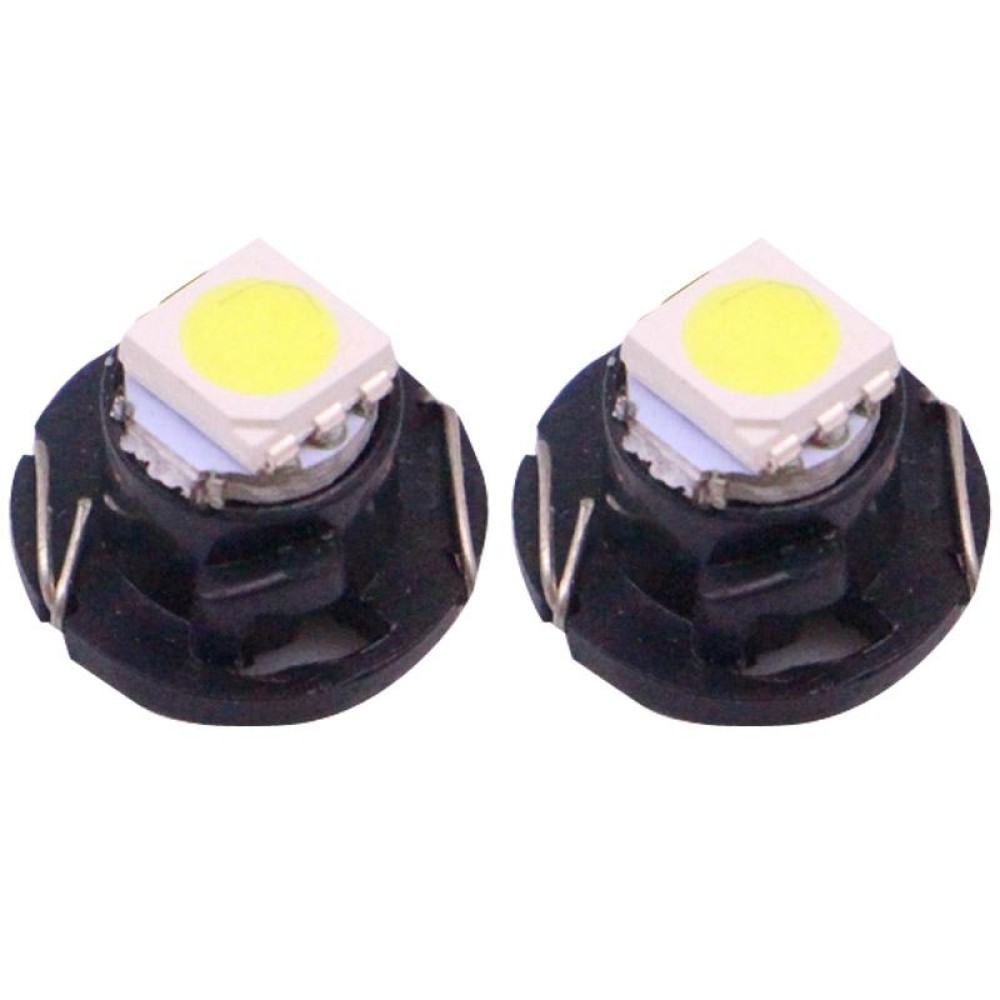 2 PCS T4.7 White Light 0.2W 12LM 1 LED SMD 5050 LED Instrument Light Bulb Dashboard Light for Vehicles, DC 12V(Black)