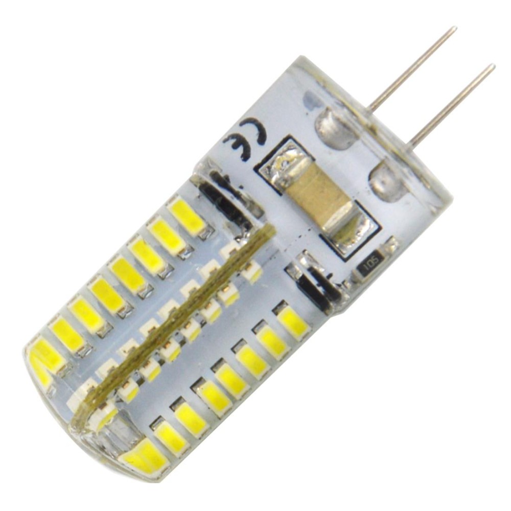 G4 4W 200LM  Silicone Corn Light Bulb, 64 LED SMD 3014, White Light, AC 220V