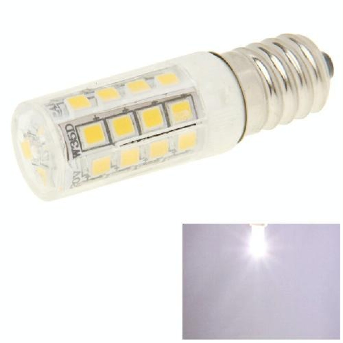 E14 4W 300LM Corn Light Bulb, 35 LED SMD 2835, White Light, AC 220V