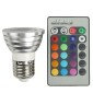 E27 3W RGB Flash LED Light Bulb with Remote Controller, AC 85-265V, Luminous Flux: 240-270lm