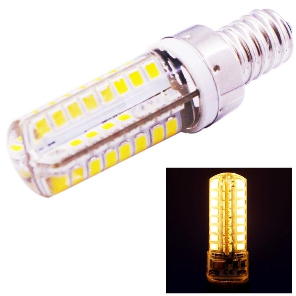 E14 4W 250-270LM Corn Light Bulb, 64 LED SMD 2835, Warm White Light, AC 220V