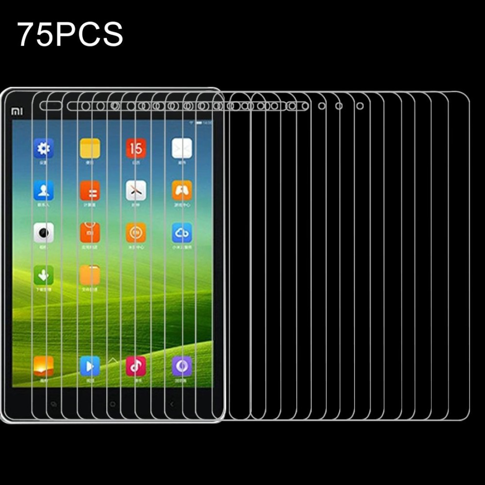 75 PCS 0.4mm 9H+ Surface Hardness 2.5D Explosion-proof Tempered Glass Film for Xiaomi Mi Pad