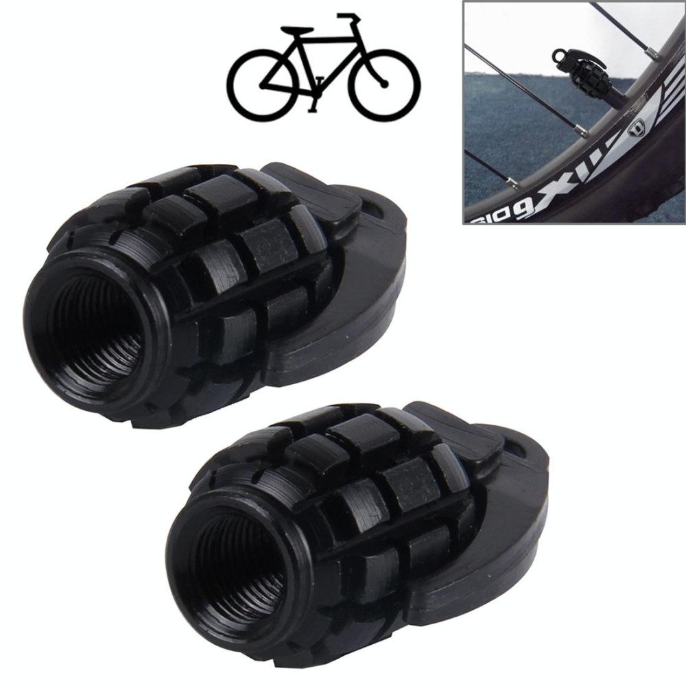 4 PCS Universal Grenade Shaped Bicycle Tire Valve Caps(Black)