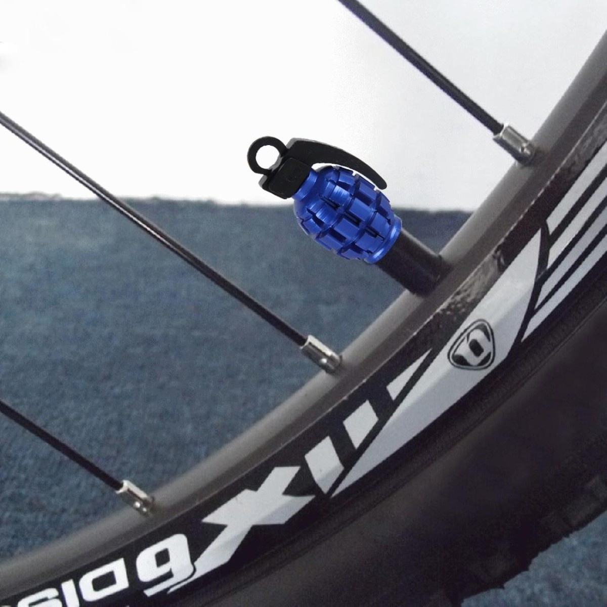 4 PCS Universal Grenade Shaped Bicycle Tire Valve Caps(Blue)