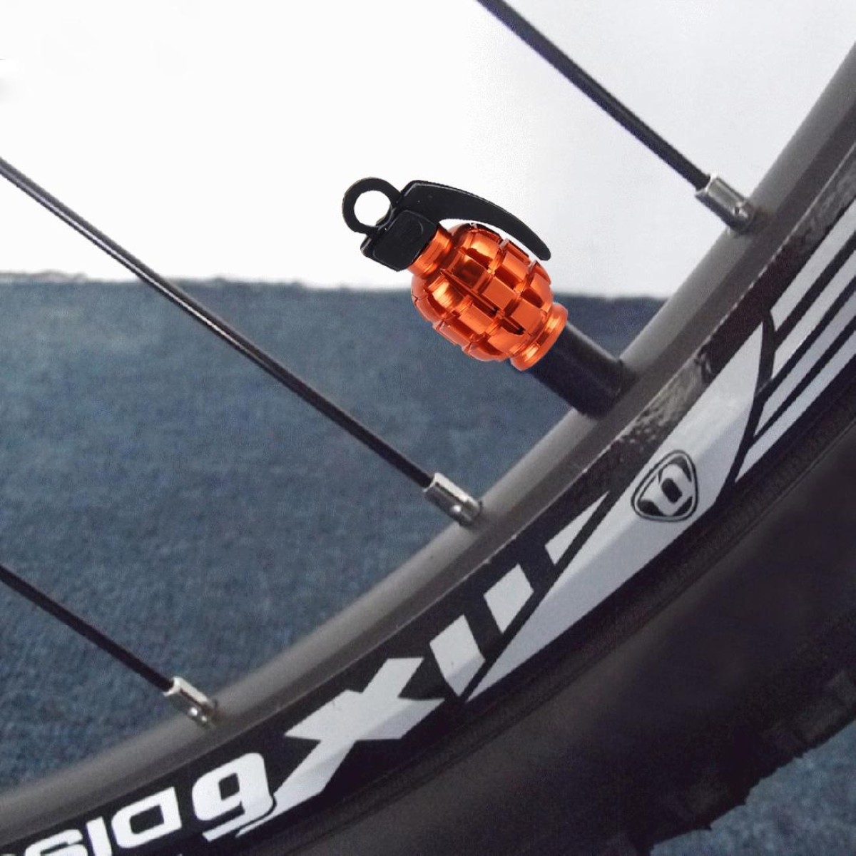 4 PCS Universal Grenade Shaped Bicycle Tire Valve Caps(Orange)