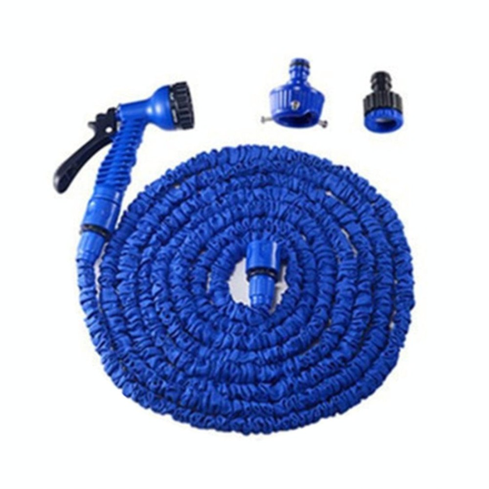 Durable Flexible Dual-layer Water Pipe Water Hose, Stretch Length: 7.5m-22.5m (US Standard)(Blue)