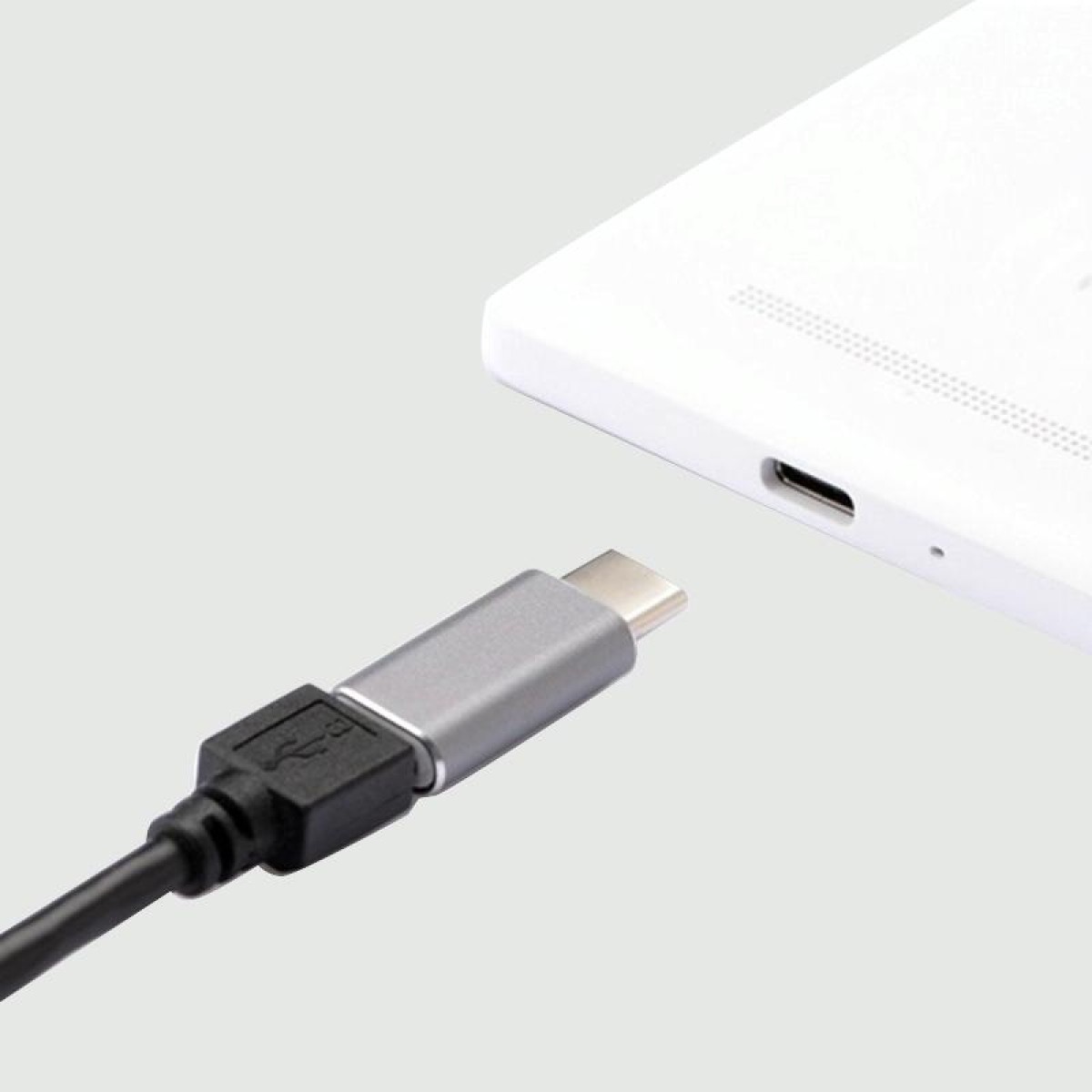 Aluminum Micro USB to USB 3.1 Type-C Converter Adapter(Grey)