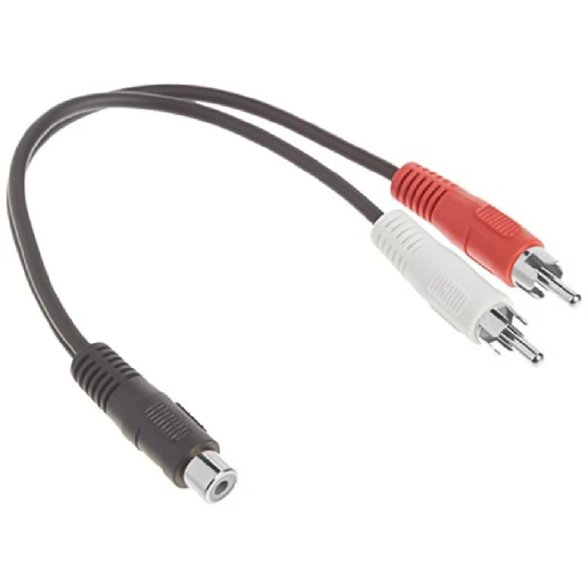 3.5mm female stereo jack to 2 male RCA plugs cable, Length: 38cm