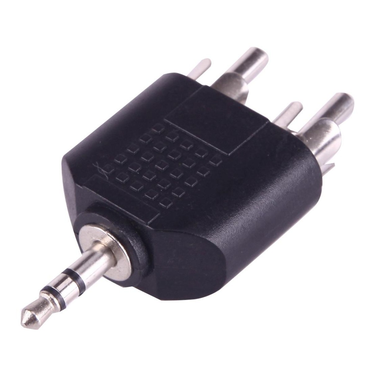 2 RCA Male to 3.5mm Male Jack Audio Y Adapter(Black)