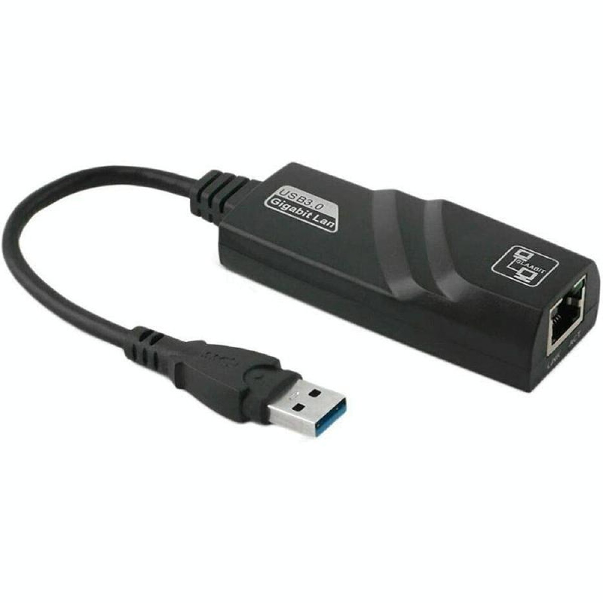 USB 3.0 10 / 100 / 1000Mbps Ethernet Adapter for Laptops, Plug and play(Black)