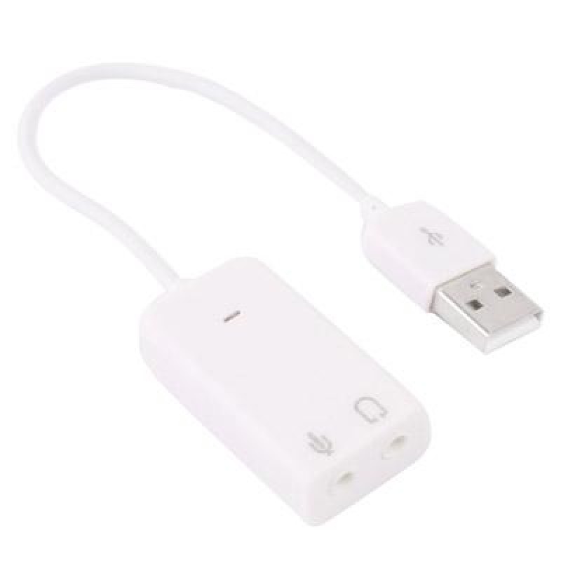 7.1 Channel USB 2.0 Sound Adapter, Plug and Play(White)