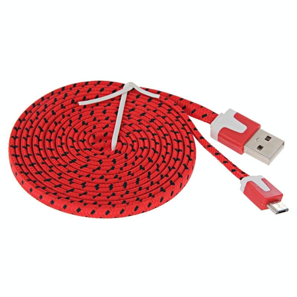 2m Woven Style Micro USB to USB Data / Charging Cable(Red)